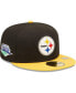 Фото #1 товара Men's Black, Gold Pittsburgh Steelers Super Bowl XLIII Letterman 59FIFTY Fitted Hat