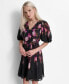 Фото #4 товара Petite Floral Tie-Waist Balloon-Sleeve Dress