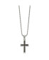 Фото #2 товара Chisel black Carbon Fiber Inlay Cross Pendant Ball Chain Necklace
