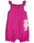 Baby Seahorse Snap-Up Cotton Romper 9M