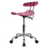 Vibrant Pink And Chrome Swivel Task Chair With Tractor Seat