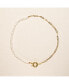 ფოტო #1 პროდუქტის 18K Gold Plated Paper Clip Chain with Freshwater Pearls - Lily Necklace 16" For Women