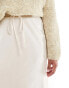 4th & Reckless Plus exclusive satin drawstring waist maxi skirt in cream