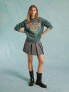 Фото #9 товара Miss Selfridge washed New York graphic oversized sweat in green