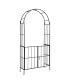 Garden Arch Arbor Trellis with Gate 7.5 ft Patio Archway Pergola for Wedding