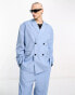 Фото #2 товара Weekday Klas co-ord loose fit blazer in powder blue exclusive to ASOS