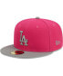 ფოტო #1 პროდუქტის Men's Pink Los Angeles Dodgers Two-Tone Color Pack 59FIFTY Fitted Hat