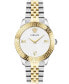 Фото #1 товара Versace Greca Signature Damenuhr Silber Gold Edelstahl Weiß Zifferblatt 38mm VEVC00519