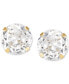 Cubic Zirconia Round Stud Earrings in 14k Gold or 14k White Gold