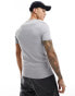 ASOS DESIGN essential muscle fit rib t-shirt in grey marl