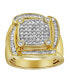 Фото #3 товара Ice Hurricane Natural Certified Diamond 1.25 cttw Baguette Cut 14k Yellow Gold Statement Ring for Men