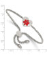 Stainless Steel Red Enamel Heart Medical ID Adjustable Bracelet