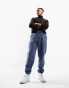 ASOS DESIGN oversized joggers in navy polar fleece