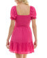 Фото #2 товара Juniors' Scoop-Neck Smocked-Back Chiffon Dress