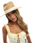 Фото #1 товара South Beach fedora hat with embellished trim in natural