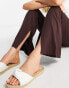 Фото #3 товара Urban Revivo straight leg trousers in brown