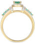 ფოტო #2 პროდუქტის Emerald (5/8 ct. t.w.) & Diamond (5/8 ct. t.w.) Statement Ring in 14k Gold Over Sterling Silver