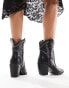 Glamorous Wide Fit western ankle boots in black