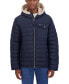 ფოტო #1 პროდუქტის Men's Quilted Shirt Jacket Shacket with Sherpa Lined Hood