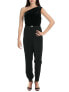 Фото #1 товара Lauren Ralph Lauren Women's One Shoulder Velvet Jersey Jumpsuit Black 14