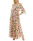 Women's Floral-Print Cold-Shoulder Gown