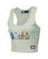 ფოტო #3 პროდუქტის Women's Green Star Wars Tri-Blend Cropped Racerback Tank Top