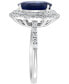 ფოტო #4 პროდუქტის EFFY® Sapphire (4-1/4 ct. t.w.) & Diamond (5/8 ct. t.w.) Double Halo Ring in 14k White Gold