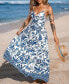 Women's Floral Sweetheart Twist & Keyhole Maxi Beach Dress