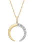 Фото #1 товара Wrapped diamond Crescent Moon 20" Pendant Necklace (1/10 ct. t.w.) in 14k Gold or 14k Rose Gold, Created for Macy's
