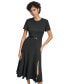 Women's Belted Fit & Flare Midi Dress