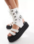 Lamoda Haunting Lace up Sandal with Star in White