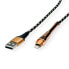 Фото #2 товара Кабель для зарядки ROLINE 11.02.8923 - 1 м - Lightning - USB A - Мужские - Черный - Золотой