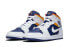 Фото #4 товара Кроссовки средние Nike Air Jordan 1 Mid Royal Blue Laser Orange (Белый, Синий)