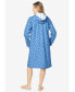 ფოტო #2 პროდუქტის Plus Size Short Hooded Sweatshirt Robe