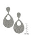ფოტო #2 პროდუქტის Suzy Levian Sterling Silver Cubic Zirconia Oversized Pave Tear Drop Disk Dangle Earrings