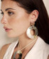 ფოტო #2 პროდუქტის Circle Shell Dangle 18K Gold Plated Earrings