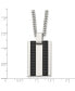 Chisel stainless Black IP-plated Rectangle Dog Tag Curb Chain Necklace