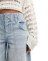 Фото #6 товара Free People denim knee length board shorts in light blue wash