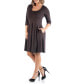 Фото #3 товара Women's Plus Size Fit and Flare Dress