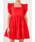 ფოტო #2 პროდუქტის Women's Ruffled Dress with Smocking Detail