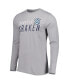 ფოტო #3 პროდუქტის Men's Deep Sea Blue, Gray Seattle Kraken Meter Long Sleeve T-shirt and Pants Sleep Set