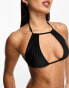 Фото #2 товара NA-KD waist tie bikini top in black