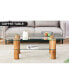 Minimalist double-layer glass coffee table & desk CT-X02