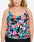Фото #1 товара Swim Solutions 283908 Plus Size In Living Color Blouson Tankini Top, Size 18W