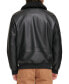 Men's Sherpa Collar Faux Leather Bomber Jacket