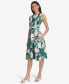 Women's Floral Jewel-Neck Sleeveless Dress