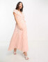 Maya wrap midaxi dress with contrast embroidery in peach Pfirsichton, 38 - фото #3