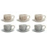 Set of Mugs with Saucers Home ESPRIT Blue Beige Metal Dolomite 180 ml 20 x 18 x 20 cm (2 Units)