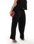 Фото #4 товара Vero Moda Curve plisse wide leg trouser co-ord in black