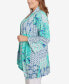 Plus Size Bali Patchwork Knit Cardigan Top